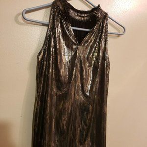 Womens Alterd State Gold Blask Glimmer Sleeveless Shirt Size XS